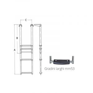 SCALETTA INOX 316 TELESCOPICA 4GR. - immagine 3